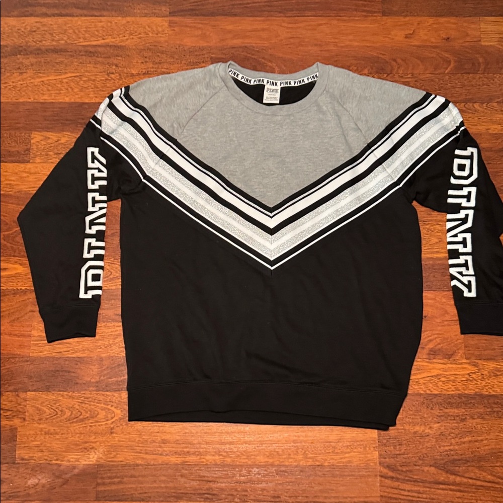 Victoria's Secret/PINK Gray and Black Sweatshirt